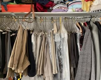 Mens and women’s clothing.