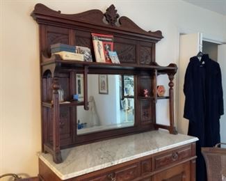 Marble top sideboard.