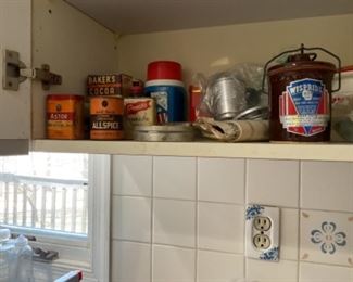 Many vintage tins.