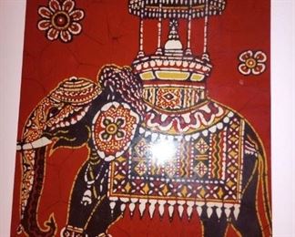 Large Framed and matted "Indian Elephant on Parade" Wall Art, happy and color full!
Asking $45. only,