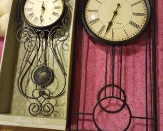 $22. Each. Like new Wall Clocks with working pendulums.