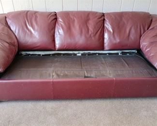 Red Leather SLEEPER SOFA Only $60.
