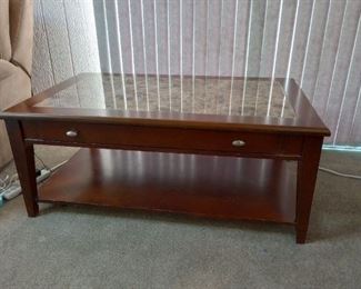 Faux marble top hardwood coffee table, only $80. Come see how nice 👍!