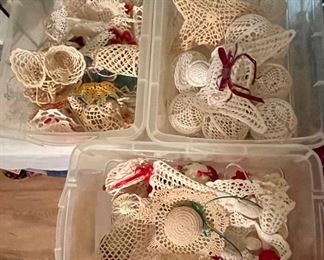 Vintage Handmade Crocheted Christmas Ornaments