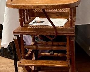Antique Convertable High Chair Rocker With Cane Seat