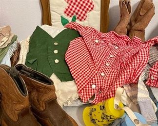 Vintage Acme Children’s Boots & Gingham Snap Shirt by Boyette, Vintage Wrangler Children’s Books