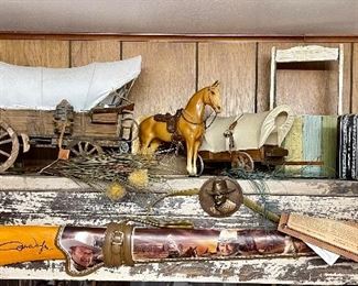 Replica Wagons, Vintage 1950’s Breyer Palomino Horse with Saddle, John Wayne DVD Collection Set