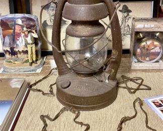 Antique Air Pilot Lantern, Barbed Wire Western Decor