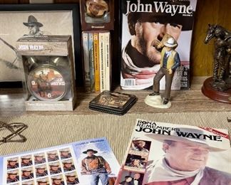 John Wayne Stamps, John Wayne Magazines, John Wayne Memorabilia Clocks, Figurines