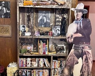 Cabinet NOT FOR SALE
1950’s Breyer Palomino Horse with Saddle
Life size John Wayne Cardboard Cutout, Western Rug, Bootjacks