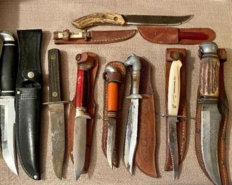 Vintage Case 223-5 Knife with Sheath, Utica Sportsman Knife, Lld Pressed Metal Handled Knife, Western Knife, Horse Head Mexico Knife, Souvenir Knife, Old Buffalo Hunter