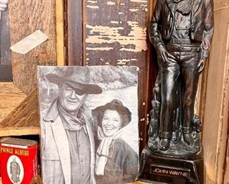 John Wayne Prints, Vintage John Wayne Kentucky Bourbon Decanter