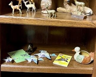 Deer and Bird Figurines, Vintage Brass Duck Bottle Opener