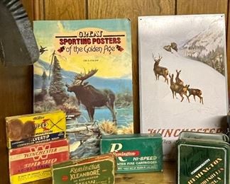 Vintage Winchester and Remington Shell Boxes, Hunting Decor