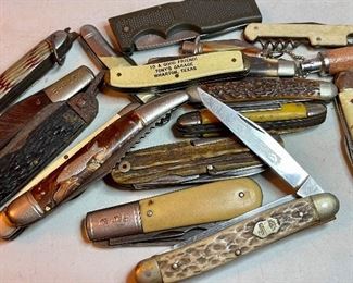 Vintage Pocket Knife Collection including Eye Brand Solingen Germany, Shrade, Colonial, Imperial, Advertising and Souvenir