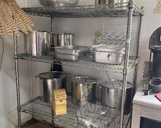 Shelving unit NOT FOR SALE! Catering Supplies, Stock Pots