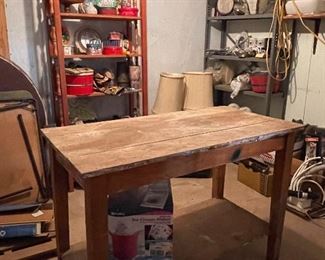 Farmhouse Table, Shelving Units