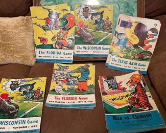 Vintage 1950s Rice Owl Programs