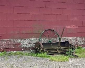 Old Tractor Wheels and Farm Implements for Yard Art