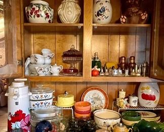 Corning Ware Friendship Bluebird, MCM Coffee Dispenser, Salt/Pepper Shakers, Vintage Cookie Jars