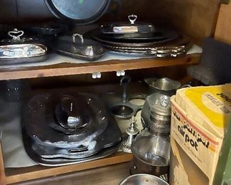 Silverplate and MCM Chrome Serving Pieces