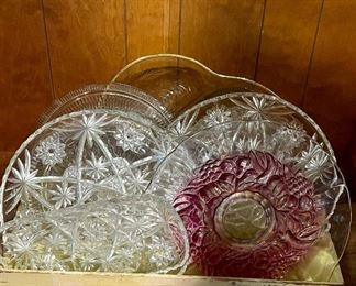 Vintage Crystal Serving Trays
