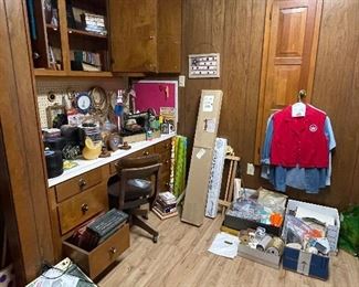 Wharton County Fair Vests and Shirts, Sewing/Craft Supplies, Vintage Desk Chair