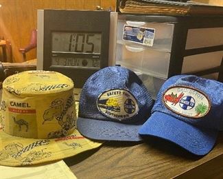 Vintage Camel Cigarette Hat, Vintage Santa Fe Caps