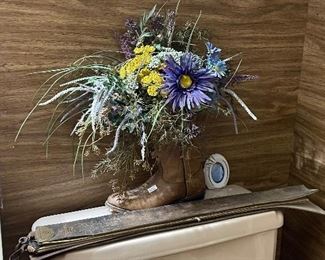 Western Decor, Vintage Leather Barber Razor Strops