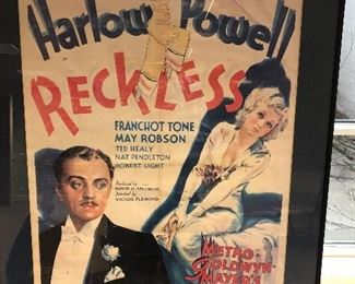 Smaller genuine movie poster Gene Harlow and William Powell