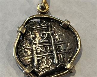 14k accent coin pendant.