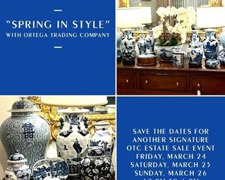Absolutely Stunning Estate Sale Filled with Blue and White Porcelain, Gorgeous Antiques, Fine Furnishings and More!