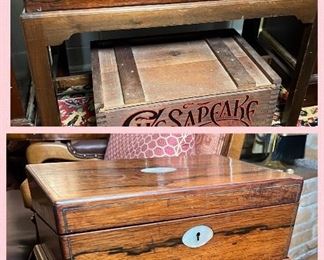 Antique writing boxes