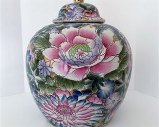 Chinese Floral Ginger Jar 
