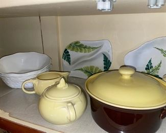 Hand Painted Fern Ceramic Dishes Italy, 
