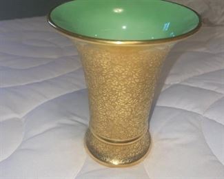 Moschendorf Bavarian Vase Decorated by Pickard Gold!

