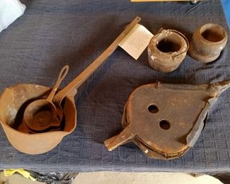 Vintage Blacksmith Tools Bellow & Pots!