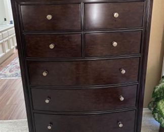 Stanley Portfolio 7 drawer chest of drawers. Polished sable color.
