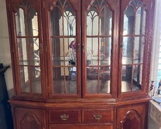 Queen Anne style mahogany china cabinet.