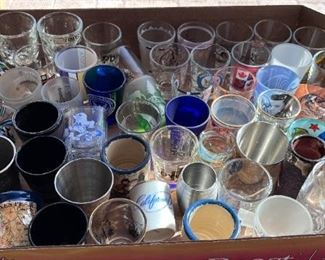 Nice selection of shot glasses. Two display shelfs also available.