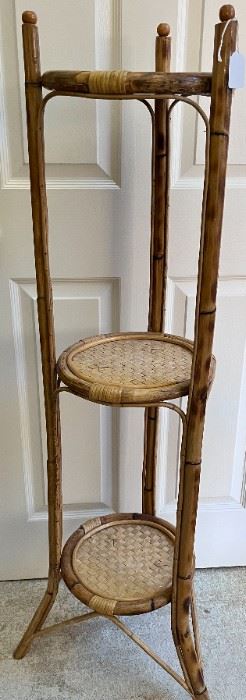 3 tiered rattan stand