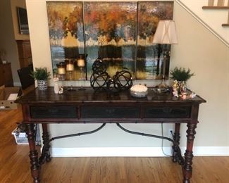outstanding entry table w/ bent iron stretcher base