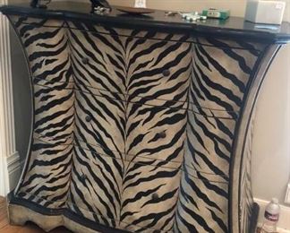 Another stylish, sculptured chest in a Faux-Zebra finish!
