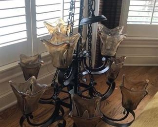 Another beautiful iron chandelier - ready to install!