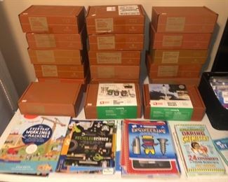About 18 "Tinker Crate" educational toy projects in the boxes.