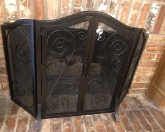 folding fireplace screen