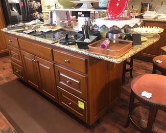 This huge kitchen island with granite top is for sale....