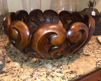 exquisite carved wooden bowl
