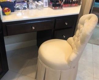Built in vanity for sale - and this skirted vanity chair!