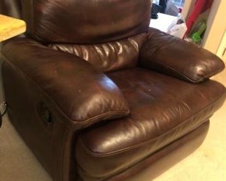 Large leather reclining chair to match the chair & ottoman